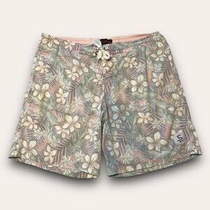 Pastel Floral Boardshorts Size Medium Premium Surfer Skater Summer